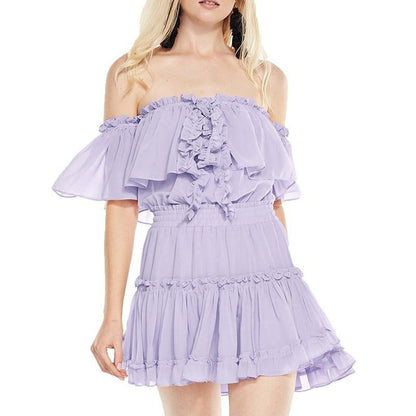 De Rosevella Halter Tie Mini Dress - Nude Pink