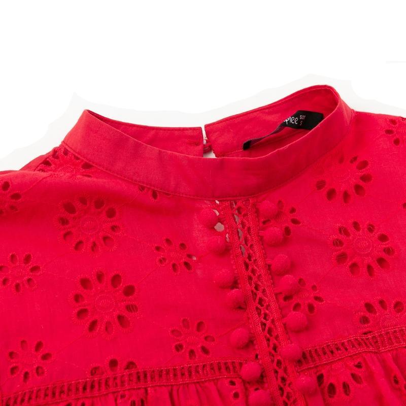 Self Love Embroidered Tops - Red